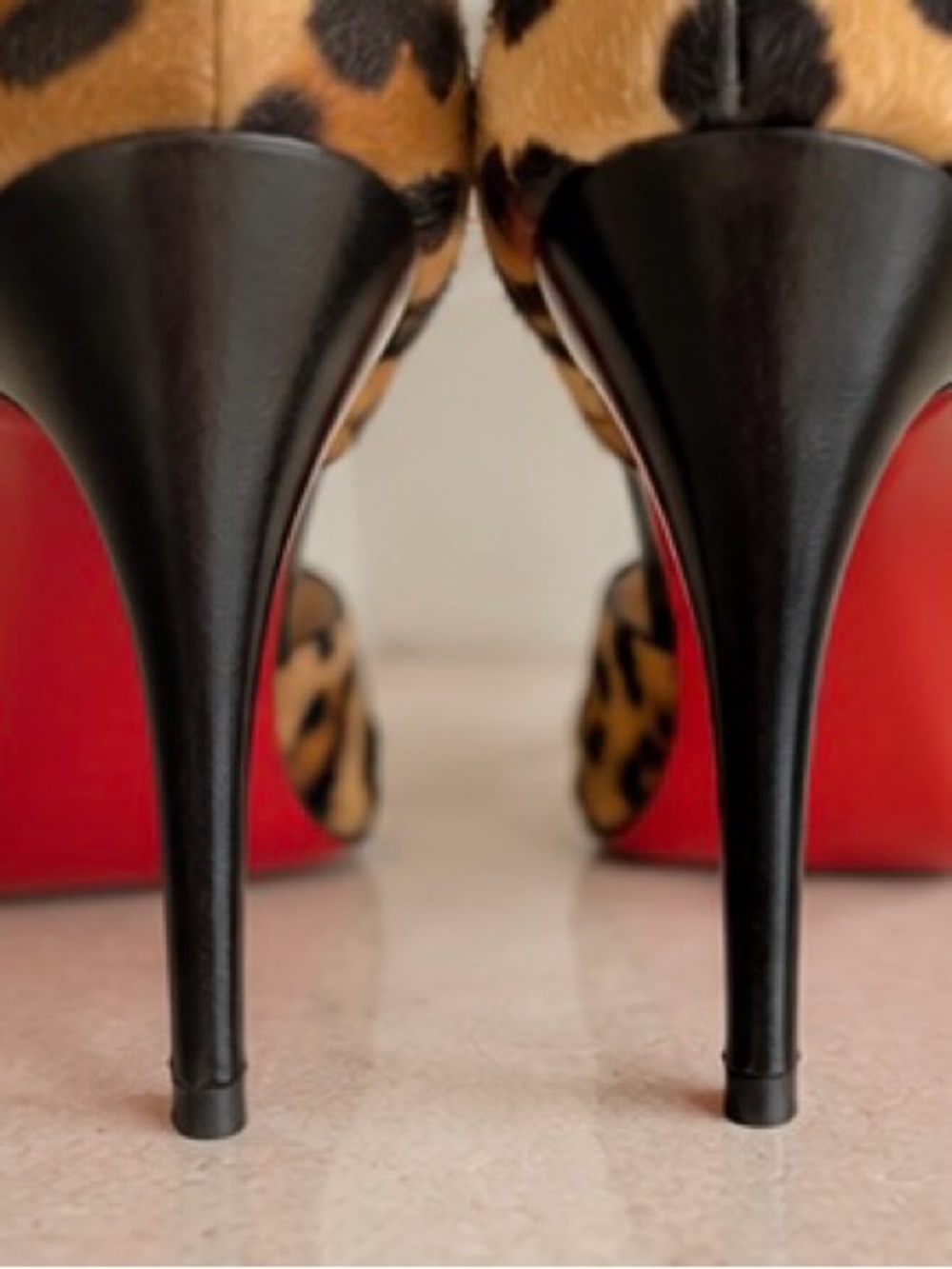 Authentic Christian Louboutin Maryl Leopard Calf Hair 120 d'Orsay Platform Pumps - Picture 8 of 10